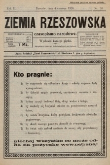 Ziemia Rzeszowska : czasopismo narodowe. 1920, nr 23