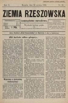 Ziemia Rzeszowska : czasopismo narodowe. 1920, nr 26