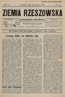 Ziemia Rzeszowska : czasopismo narodowe. 1920, nr 34