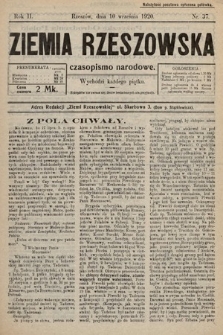 Ziemia Rzeszowska : czasopismo narodowe. 1920, nr 37