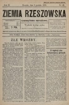 Ziemia Rzeszowska : czasopismo narodowe. 1920, nr 49
