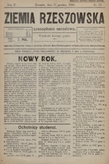 Ziemia Rzeszowska : czasopismo narodowe. 1920, nr 53