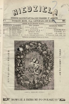 Niedziela : tygodnik ilustrowany dla ludu polskiego w Ameryce. 1892, nr 11
