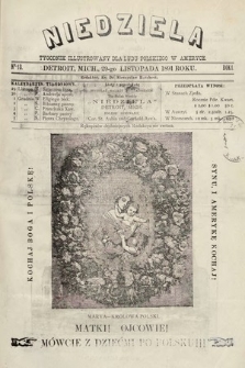 Niedziela : tygodnik ilustrowany dla ludu polskiego w Ameryce. 1892, nr 13
