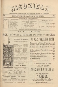 Niedziela : tygodnik ilustrowany dla ludu polskiego w Ameryce. 1892, nr 27