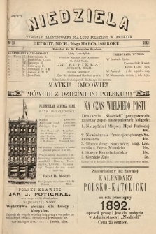 Niedziela : tygodnik ilustrowany dla ludu polskiego w Ameryce. 1892, nr 29