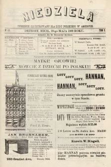 Niedziela : tygodnik ilustrowany dla ludu polskiego w Ameryce. 1892, nr 39