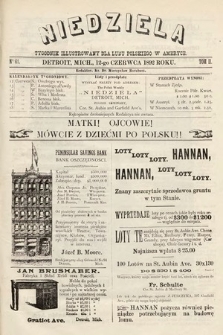 Niedziela : tygodnik ilustrowany dla ludu polskiego w Ameryce. 1892, nr 41