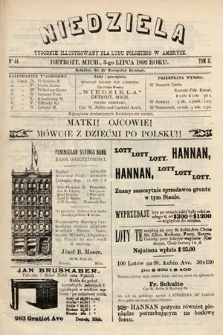 Niedziela : tygodnik ilustrowany dla ludu polskiego w Ameryce. 1892, nr 44