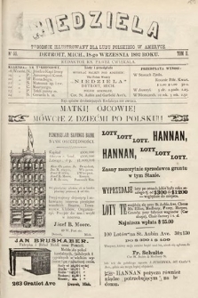 Niedziela : tygodnik ilustrowany dla ludu polskiego w Ameryce. 1892, nr 55