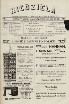 Niedziela : tygodnik ilustrowany dla ludu polskiego w Ameryce. 1892, nr 61