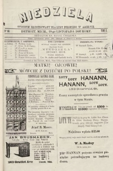 Niedziela : tygodnik ilustrowany dla ludu polskiego w Ameryce. 1892, nr 64