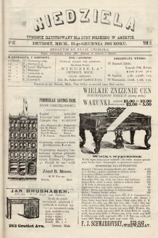 Niedziela : tygodnik ilustrowany dla ludu polskiego w Ameryce. 1892, nr 67
