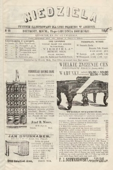Niedziela : tygodnik ilustrowany dla ludu polskiego w Ameryce. 1892, nr 69