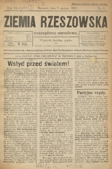 Ziemia Rzeszowska : czasopismo narodowe. 1921, nr 1