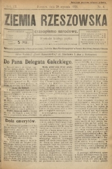 Ziemia Rzeszowska : czasopismo narodowe. 1921, nr 4