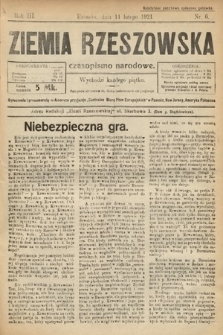 Ziemia Rzeszowska : czasopismo narodowe. 1921, nr 6