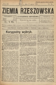 Ziemia Rzeszowska : czasopismo narodowe. 1921, nr 10