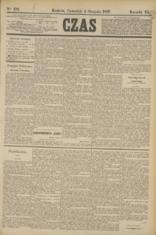 Czas. R.40, Ner 176 (4 sierpnia 1887)