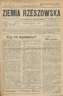 Ziemia Rzeszowska : czasopismo narodowe. 1921, nr 22