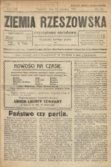 Ziemia Rzeszowska : czasopismo narodowe. 1921, nr 24