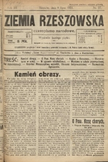 Ziemia Rzeszowska : czasopismo narodowe. 1921, nr 27