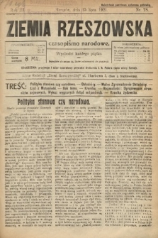 Ziemia Rzeszowska : czasopismo narodowe. 1921, nr 28