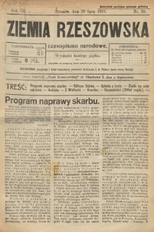 Ziemia Rzeszowska : czasopismo narodowe. 1921, nr 30