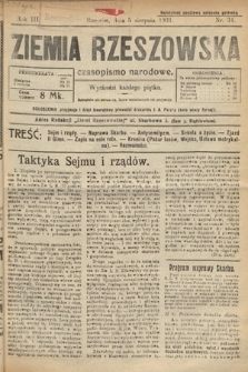 Ziemia Rzeszowska : czasopismo narodowe. 1921, nr 31