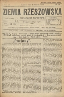 Ziemia Rzeszowska : czasopismo narodowe. 1921, nr 35