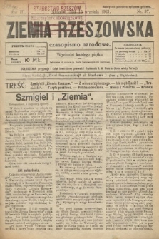 Ziemia Rzeszowska : czasopismo narodowe. 1921, nr 37