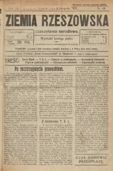 Ziemia Rzeszowska : czasopismo narodowe. 1921, nr 44
