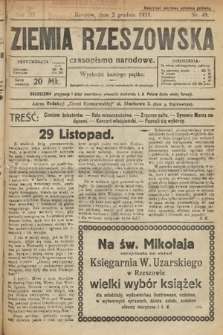 Ziemia Rzeszowska : czasopismo narodowe. 1921, nr 48