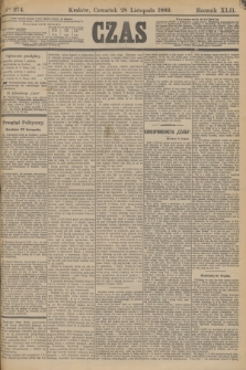 Czas. R.42, Ner 274 (28 listopada 1889)