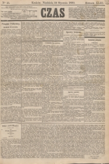 Czas. R.43, Ner 15 (19 stycznia 1890)