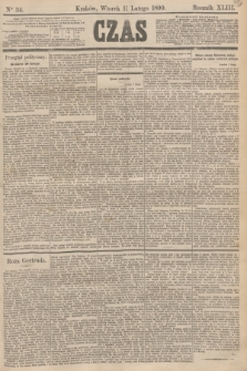 Czas. R.43, Ner 34 (11 lutego 1890)