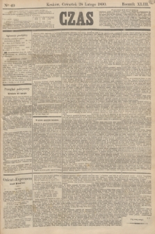 Czas. R.43, Ner 49 (28 lutego 1890)
