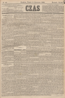 Czas. R.43, Ner 83 (11 kwietnia 1890)