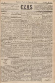 Czas. R.43, Ner 89 (18 kwietnia 1890)