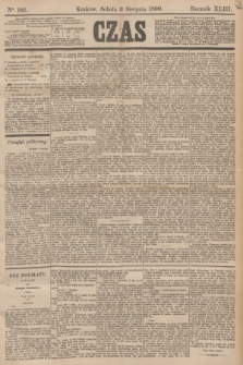 Czas. R.43, Ner 182 (9 sierpnia 1890)