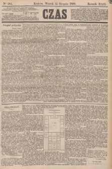Czas. R.43, Ner 184 (12 sierpnia 1890)