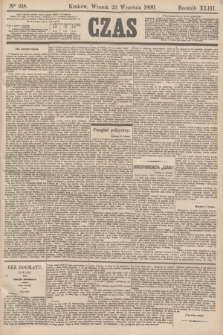Czas. R.43, Ner 218 (23 września 1890)