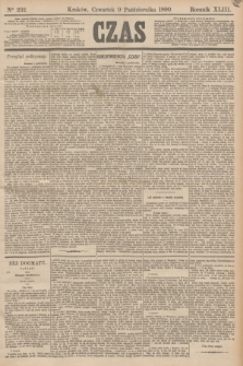 Czas. R.43, Ner 232 (9 października 1890)