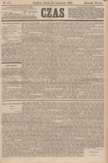 Czas. R.43, Ner 272 (26 listopada 1890)