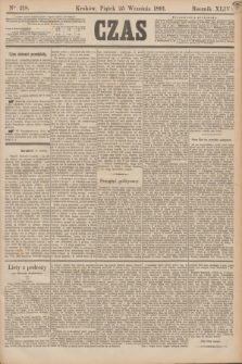 Czas. R.44, Ner 218 (25 września 1891)