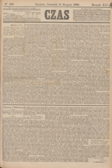 Czas. R.45, Ner 183 (11 sierpnia 1892)