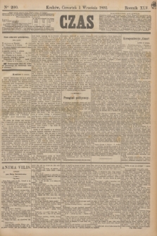 Czas. R.45, Ner 200 (1 września 1892)