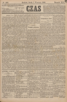 Czas. R.45, Ner 205 (7 września 1892)