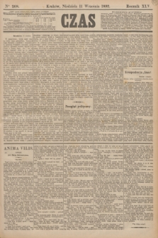 Czas. R.45, Ner 208 (11 września 1892)