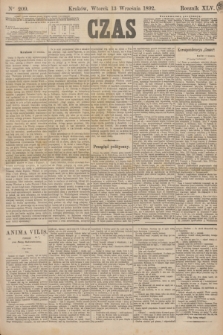 Czas. R.45, Ner 209 (13 września 1892)